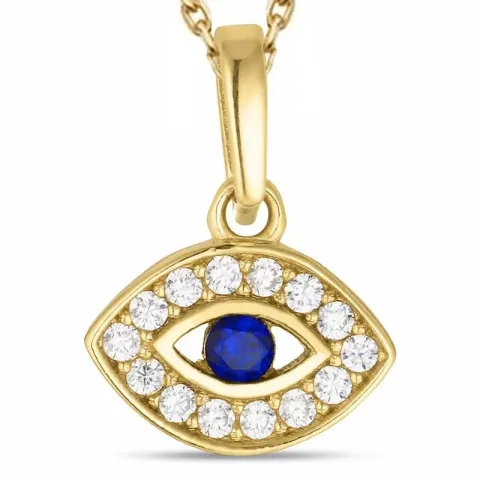 öga halsband i förgyllt silver med hängen i förgyllt silver - Gold Collection