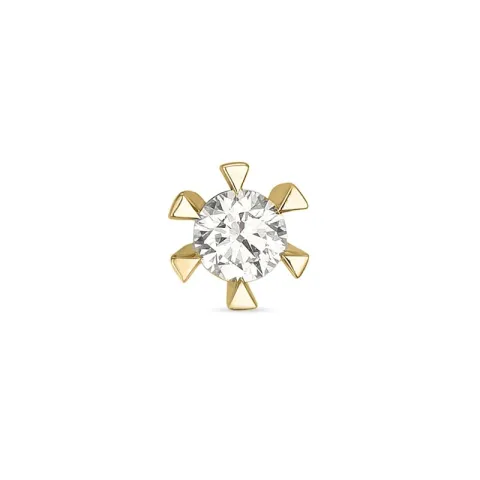 1 x 0,15 ct diamant solitäreörhängestift i 14 karat guld med diamant
