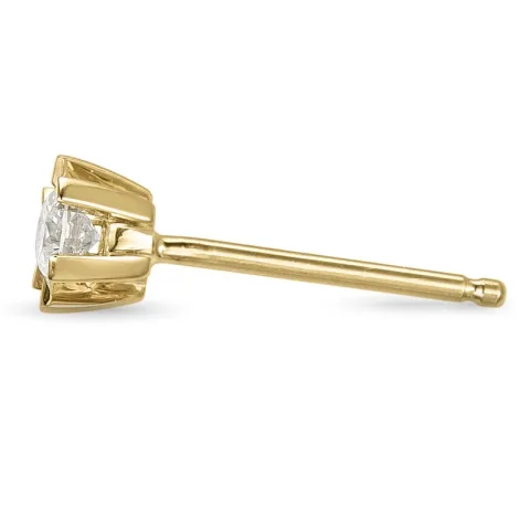 1 x 0,15 ct diamant solitäreörhängestift i 14 karat guld med diamant