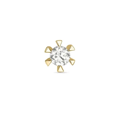 1 x 0,13 ct diamant solitäreörhängestift i 14 karat guld med diamant 