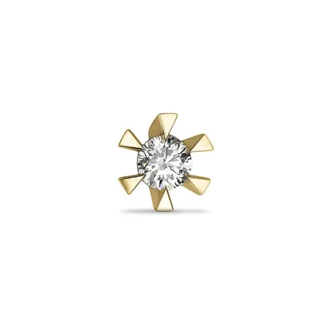 1 x 0,05 ct solitäreörhängestift i 14 karat guld med diamant 