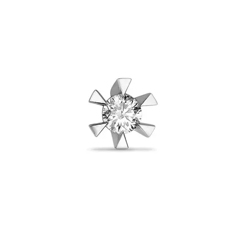 1 x 0,06 ct diamant solitäreörhängestift i 14 karat vitguld med diamant 