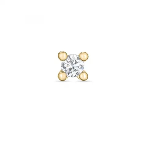 1 x 0,08 ct diamant solitäreörhängestift i 14 karat guld med diamant 
