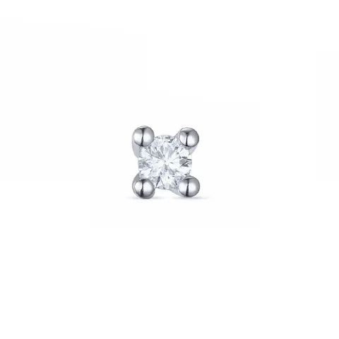 1 x 0,08 ct diamant solitäreörhängestift i 14 karat vitguld med diamant