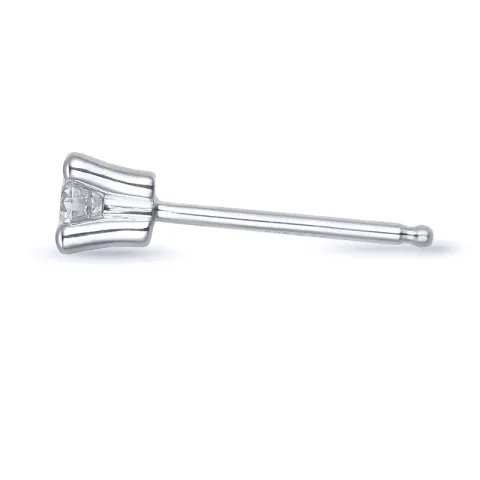 1 x 0,10 ct diamant solitäreörhängestift i 14 karat vitguld med diamant