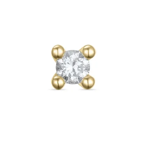 1 x 0,15 ct diamant solitäreörhängestift i 14 karat guld med diamant