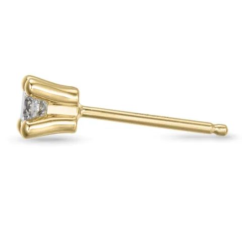 1 x 0,15 ct diamant solitäreörhängestift i 14 karat guld med diamant
