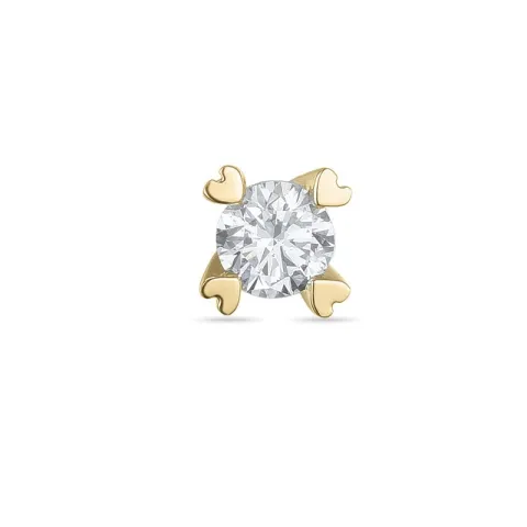 1 x 0,15 ct solitäreörhängestift i 14 karat guld med diamant