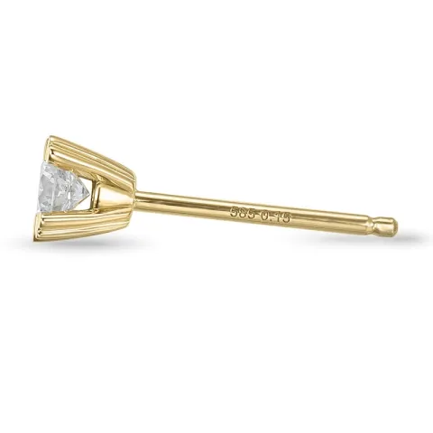 1 x 0,15 ct solitäreörhängestift i 14 karat guld med diamant