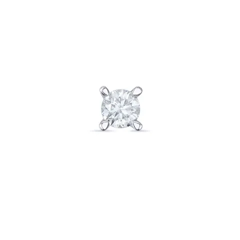 1 x 0,08 ct diamant solitäreörhängestift i 14 karat vitguld med diamant 