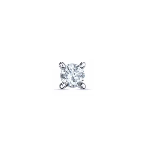 1 x 0,09 ct diamant solitäreörhängestift i 14 karat vitguld med diamant 