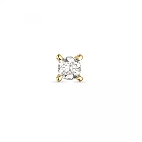 1 x 0,10 ct diamant solitäreörhängestift i 14 karat guld med diamant 