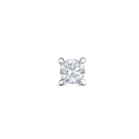 1 x 0,10 ct diamant solitäreörhängestift i 14 karat vitguld med diamant 