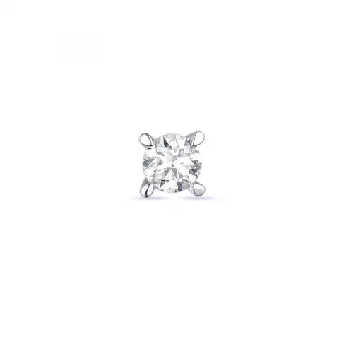 1 x 0,11 ct diamant solitäreörhängestift i 14 karat vitguld med diamant 