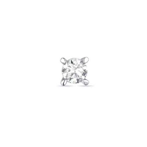 1 x 0,11 ct diamant solitäreörhängestift i 14 karat vitguld med diamant