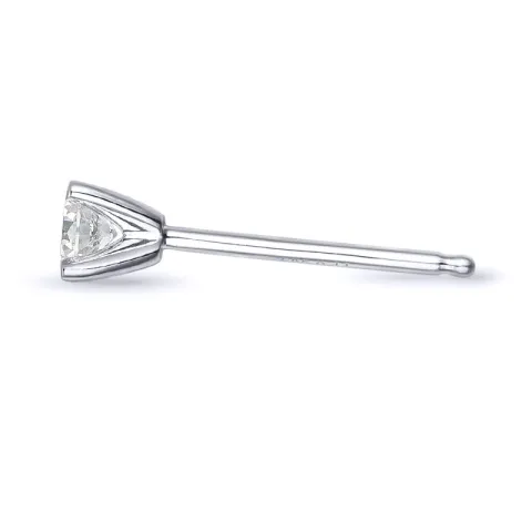 1 x 0,11 ct diamant solitäreörhängestift i 14 karat vitguld med diamant