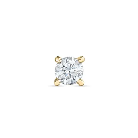 1 x 0,13 ct diamant solitäreörhängestift i 14 karat guld med diamant