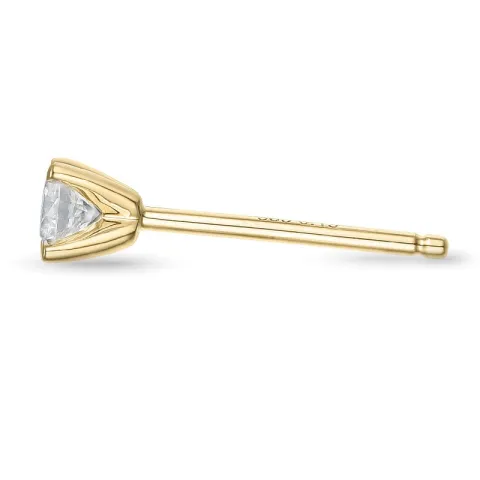 1 x 0,13 ct diamant solitäreörhängestift i 14 karat guld med diamant