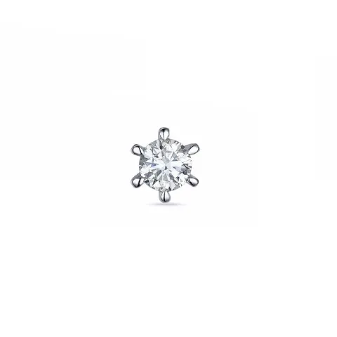 1 x 0,09 ct diamant solitäreörhängestift i 14 karat vitguld med diamant