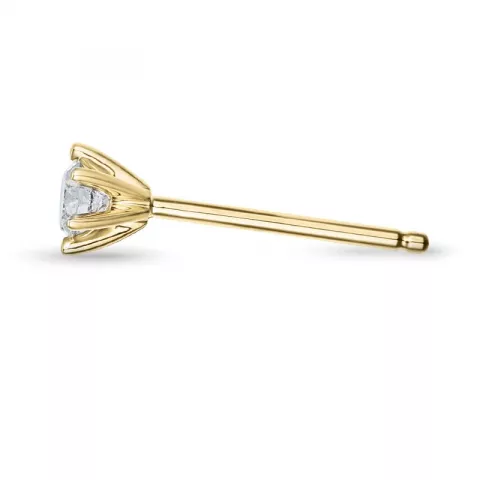 1 x 0,11 ct diamant solitäreörhängestift i 14 karat guld med diamant 