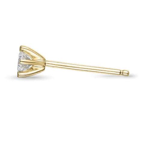 1 x 0,13 ct diamant solitäreörhängestift i 14 karat guld med diamant