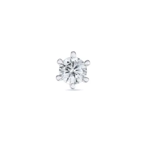 1 x 0,13 ct diamant solitäreörhängestift i 14 karat vitguld med diamant
