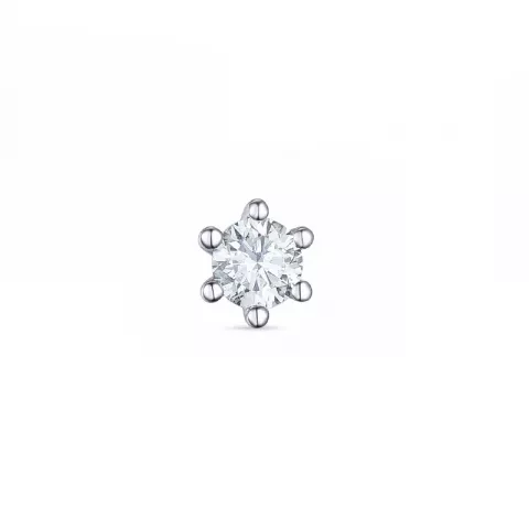 1 x 0,10 ct diamant solitäreörhängestift i 14 karat vitguld med diamant 