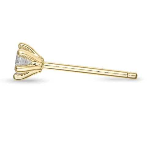 1 x 0,11 ct diamant solitäreörhängestift i 14 karat guld med diamant