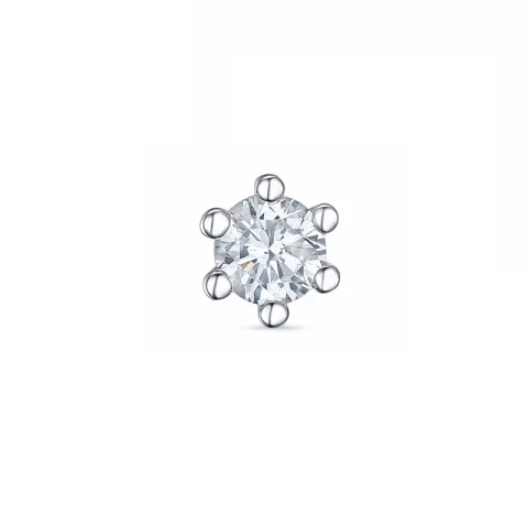 1 x 0,15 ct diamant solitäreörhängestift i 14 karat vitguld med diamant