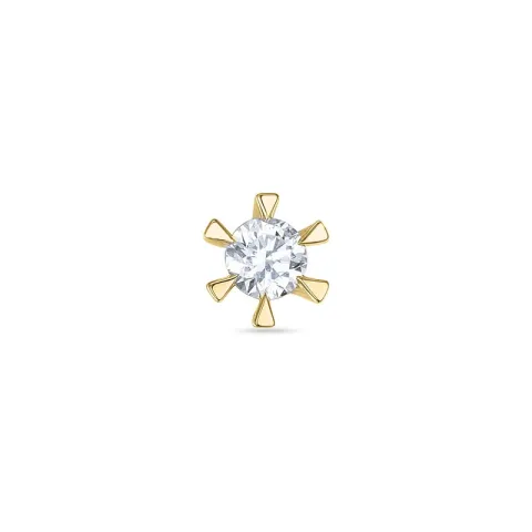 1 x 0,08 ct diamant solitäreörhängestift i 14 karat guld med diamant