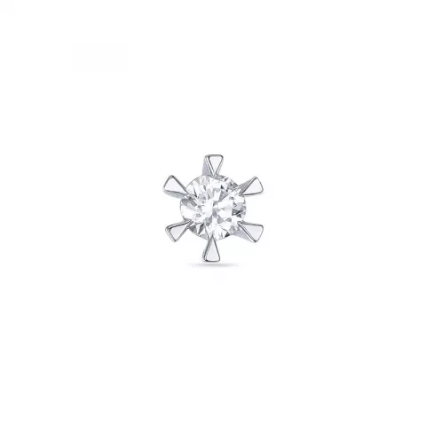 1 x 0,08 ct diamant solitäreörhängestift i 14 karat vitguld med diamant 