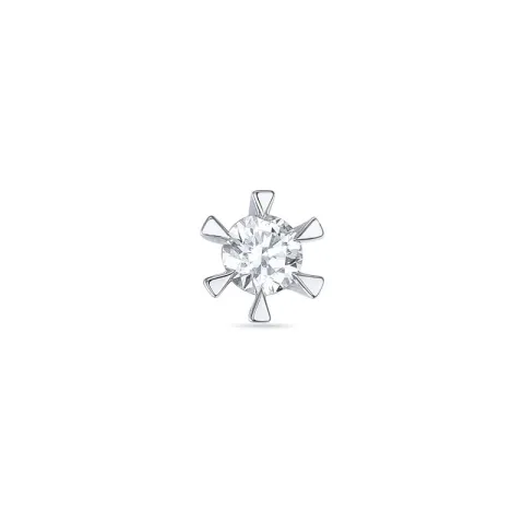 1 x 0,08 ct diamant solitäreörhängestift i 14 karat vitguld med diamant