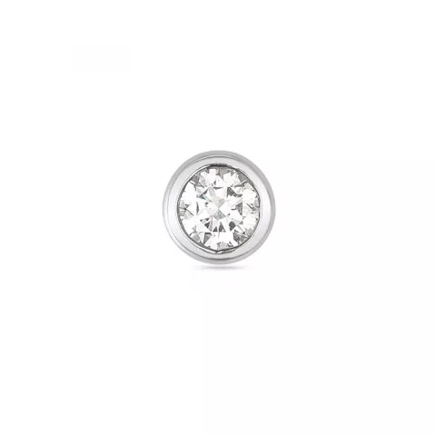 1 x 0,05 ct solitäreörhängestift i 14 karat vitguld med diamant 