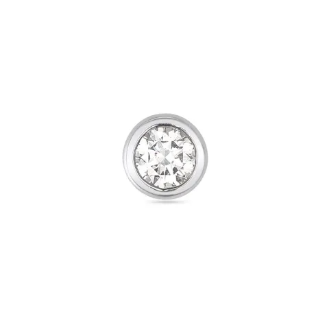 1 x 0,05 ct solitäreörhängestift i 14 karat vitguld med diamant 