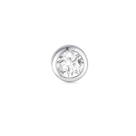 1 x 0,06 ct diamant solitäreörhängestift i 14 karat vitguld med diamant