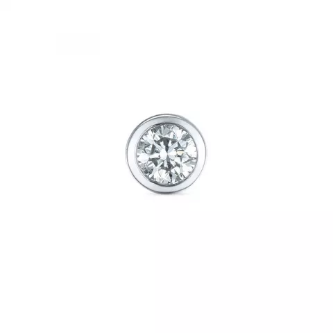 1 x 0,07 ct diamant solitäreörhängestift i 14 karat vitguld med diamant 