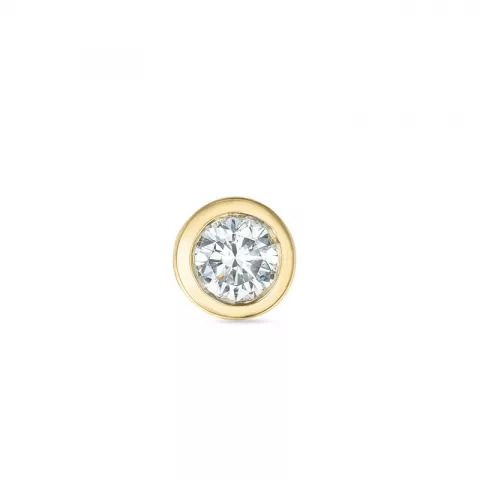 1 x 0,08 ct diamant solitäreörhängestift i 14 karat guld med diamant 