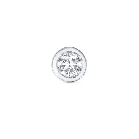 1 x 0,08 ct diamant solitäreörhängestift i 14 karat vitguld med diamant