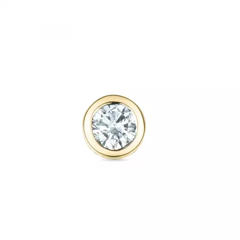 1 x 0,09 ct diamant solitäreörhängestift i 14 karat guld med diamant 