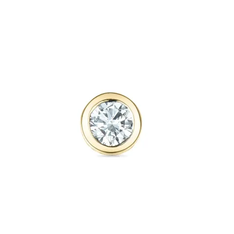 1 x 0,09 ct diamant solitäreörhängestift i 14 karat guld med diamant