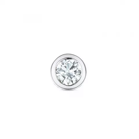 1 x 0,09 ct diamant solitäreörhängestift i 14 karat vitguld med diamant 