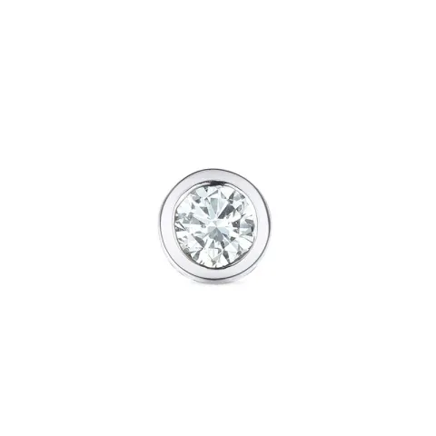 1 x 0,09 ct diamant solitäreörhängestift i 14 karat vitguld med diamant 