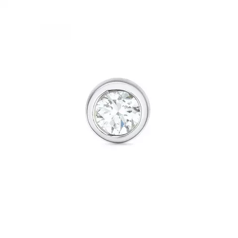 1 x 0,10 ct diamant solitäreörhängestift i 14 karat vitguld med diamant 
