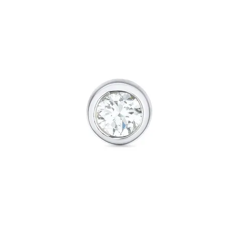 1 x 0,10 ct diamant solitäreörhängestift i 14 karat vitguld med diamant