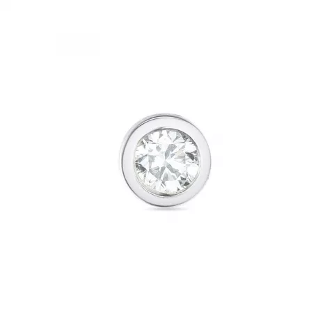 1 x 0,11 ct diamant solitäreörhängestift i 14 karat vitguld med diamant 