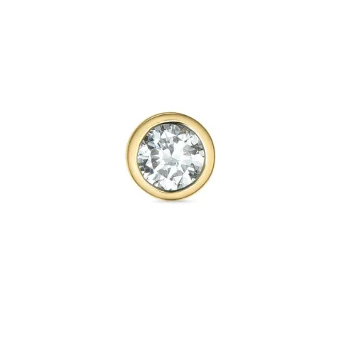 1 x 0,12 ct diamant solitäreörhängestift i 14 karat guld med diamant
