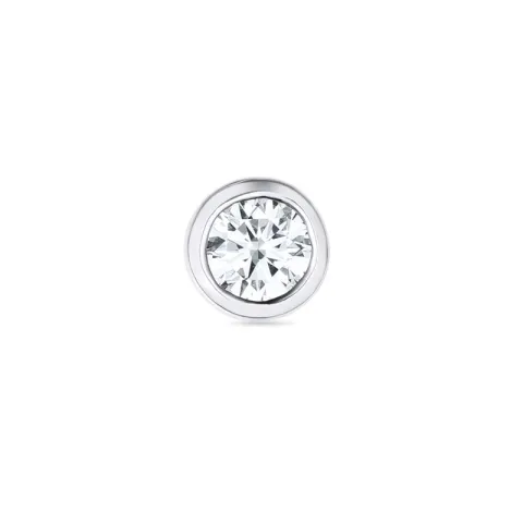 1 x 0,13 ct diamant solitäreörhängestift i 14 karat vitguld med diamant