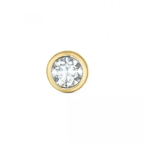 1 x 0,14 ct diamant solitäreörhängestift i 14 karat guld med diamant 