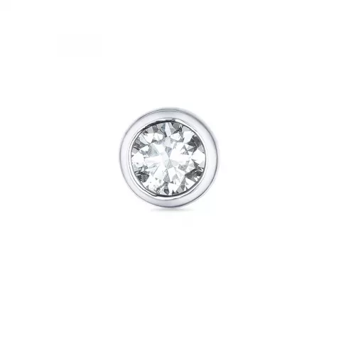 1 x 0,14 ct diamant solitäreörhängestift i 14 karat vitguld med diamant 