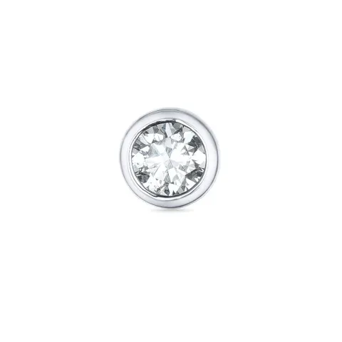 1 x 0,14 ct diamant solitäreörhängestift i 14 karat vitguld med diamant